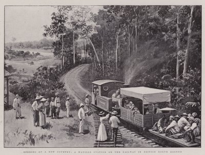 Opening up a New Country, a Wayside Station on the Railway in British North Borneo by Henry Marriott Paget